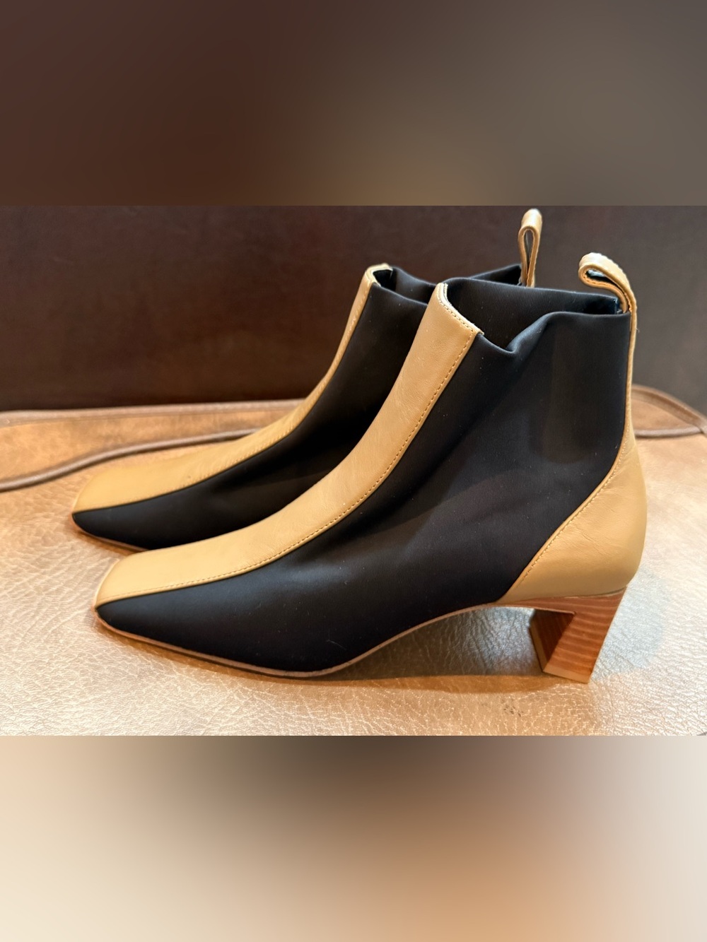 Senso Two-Tone Black and Tan Women's Ankle Boots